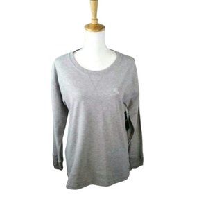 Lauren Ralph Lauren Long Sleeved Pique Top Gray Size Medium
